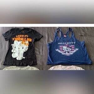 Hello Kitty Top Tee T-shirt Bundle of 2 Cause it’s Triller Black Small Large